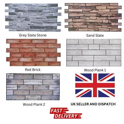 PVC 3D Plastic Wall Panels Decorative Tiles Cladding Slate Rock Stone Effect • £70