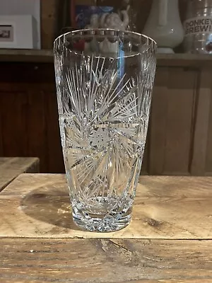 £40 • Buy Stunning Bohemia Lead Crystal Vase Pinwheel Design Vintage Heavy 