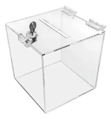 T'z Tagz Clear Acrylic Locking Donation Ballot Suggestion Charity Box Display • $16.99