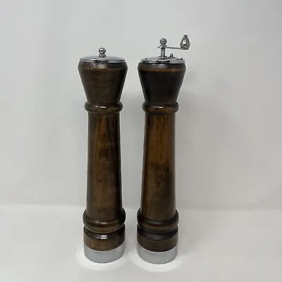 Vintage Wood Salt Shaker And Pepper Mill Grinder 10  Japan Chess Piece Style • $14.40