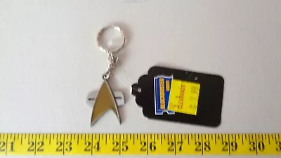 Star Trek Voyager Rawcliffe Pewter & Enamel Keychain Voyager Insignia 1994 • $17.50