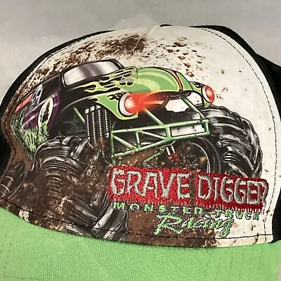 2014 Grave Digger Monster Truck Racing Hat Adjustable Worn & Stained But AWESOME • $17.95