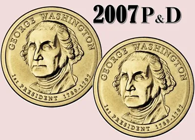 $5.30 • Buy 💰 2007 P&D - George Washington - Presidential $1 Coin Program - UNC - US Mint