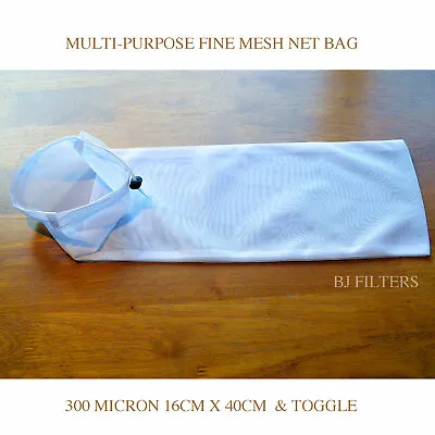 ' NEW 'MICRON SOCK SMALL FISH POND NET FILTER BAG & TOGGLE 24cm X 40cm £5.50 F/P • £5.50