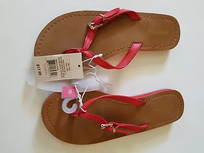 Womens Merona Flip Flops Jinny Coral Red New Size 6 • $7.10