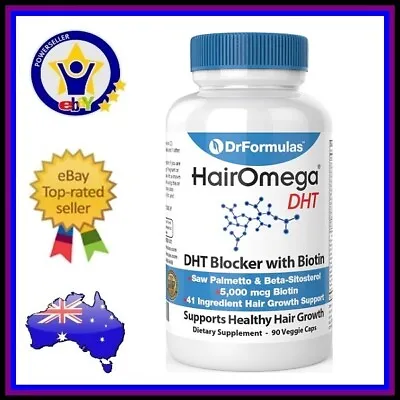 DR FORMULAS HAIROMEGA DHT Blocker Biotin Hair Omega Growth Vitamins Supplement • $59.95