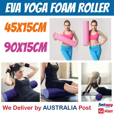 Pilates Foam Roller Long Physio Yoga Fitness GYM Exercise Training 45/90 X 15CM • $18.95