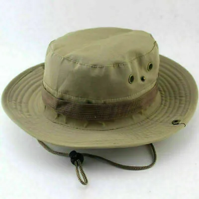 Mens Camo Sun Hat Bucket Cargo Safari Bush Army Boonie Summer Fishing Hats Cap • £4.46