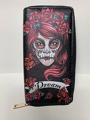$10.50 • Buy Day Of The Dead Skull Fashion Wallet Card Holder 
