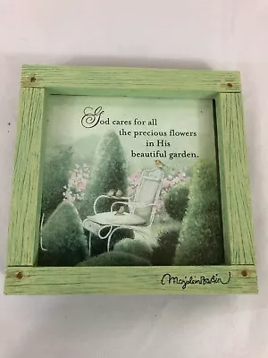  God Cares For All The Precious Flowers  Framed Green Art By Marjolein Bastin • $49
