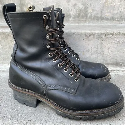 Red Wing Shoes Vintage 699 Logger Fire Fighter Lace Up Vibram Sole Boots - 10 E • $149.99
