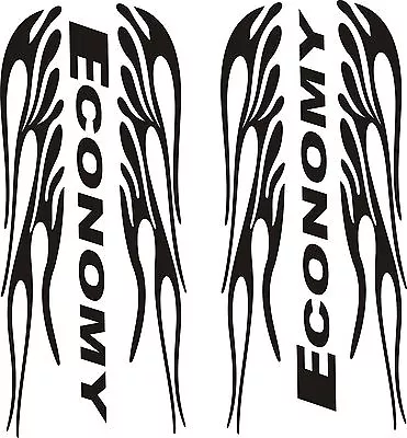 Dx 2 -economy Tractor Flames Black 3 1/4  X 9  Each 1l& 1l   Vinyl Decals • $6.99