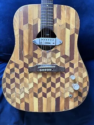 Acoustic Guitar Vintage Rare One Off Oddball Parquet Marquetry EKO W/ Pickup • £400