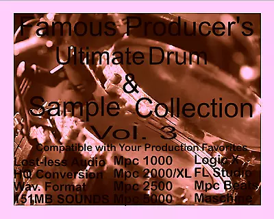 Famous Producers Ultimate Drum And Sample Collection Vol. 3. M-F USB  CF. • $30