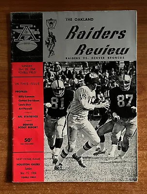 Vintage 1964 Afl Denver Broncos @ Oakland Raiders Football Program - October 25 • $49