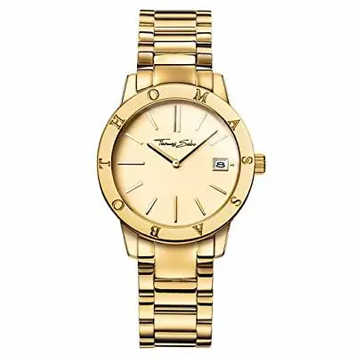 Thomas Sabo WA0174-264-207 Watch Gold Plated Analogue Quartz Watch 33mm RRP $389 • $279