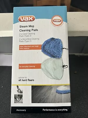 Vax Steam Mop Cleaning Pads Coral &1 Microfibres X 3 -New • £0.99