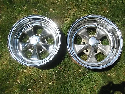 VINTAGE E-T ET 5 SPOKE 14 X 8 UNILUG WHEEL SET OF 2 FORD CHEVY MOPAR • $399