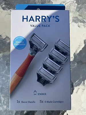 Harry's Razor Handle + 5 X 5-blade Cartridges (ember Handle) Free Shipping • $13.99