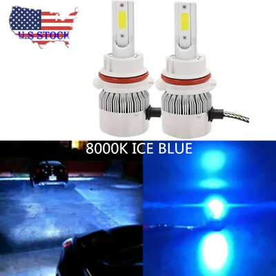 9007 HB5 8000K Ice Blue LED Headlight Bulbs High Low Beam Conversion Kit Pair • $15.53
