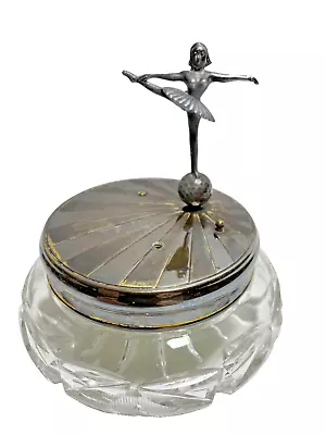 Reuge Rotating Ballerina Cut Glass Jewelry Trinket Music Box West Germany • $39.97