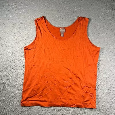 Chicos T Shirt Womens 3 Orange Sleeveless Tank Top Classic Ladies Blouse • £19.23