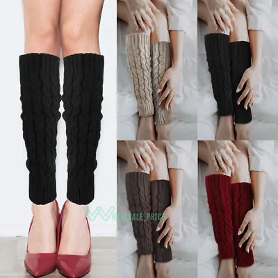 Women Winter Leg Warmers Crochet Knit Socks Calf Sleeves Knee High Boot Leggings • $9.99