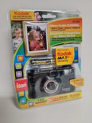 Vintage Kodak ICam PC500 35mm Film Camera W/ Flash Clear Black New/Old Stock  • £24.32