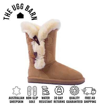 UGG Premium Sheepskin 2 Shark Button Boots | Water Resistant | Non-Slip | Women • $129