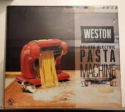 BRAND NEW! Factory Sealed!  Weston 01-0601-W Deluxe Electric Pasta Machine - Red • $155.24