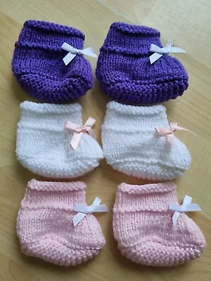 £4.49 • Buy Set Of 3 Pairs RIBBON BOOTEES 17-19 Inch Baby Doll/Baby Annabell/Luvabella (5)