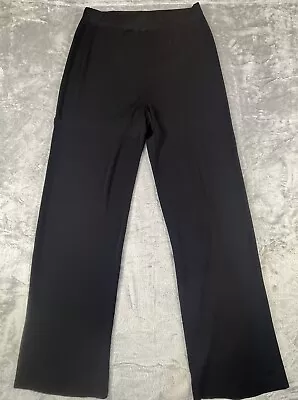 Misook Pull On Elastic Waist Dress Pants Women's Size Medium Black Stretch • $34.95