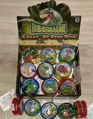 YoYo Dinosaur Tricks Light Up Clutch 6cm LED Flashing Wheel Mechanism Kids Gift • £1.99