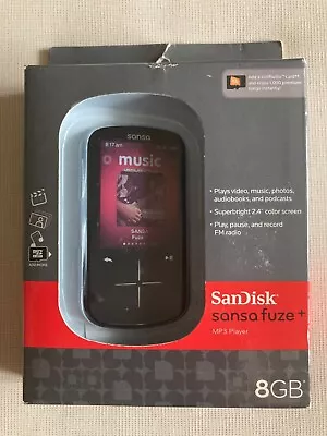 SanDisk Sansa Fuze+ Black 8GB Digital Media MP3 WMA Player SDMX20R-008GK-A57 NEW • $160