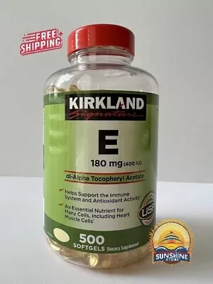 Kirkland Signature Vitamin E 180 Mg (400 IU) 500 Softgels EXP 06.2027 • $17.95