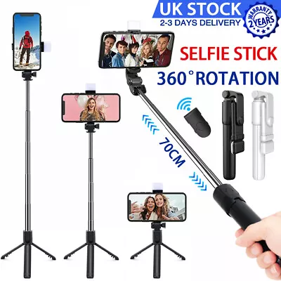 Selfie Stick Tripod Stand Phone Holder With Bluetooth Remote For IPhone & Camera • £6.91