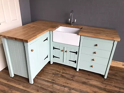 £2800 • Buy Free Standing Kitchen Belfast Sink , Handmade With Solid Oak Work Top.