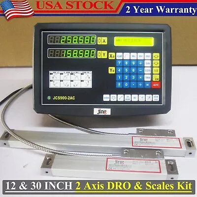 Digital Readout DRO Linear Kit Glass Scales Encodor For 9x42 Bridgeport Mill US • $199.99