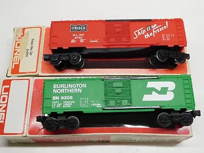 Lionel O Gauge Train Box Cars Burlington Northern 6-9209/ Frisco 6-9761 • $32