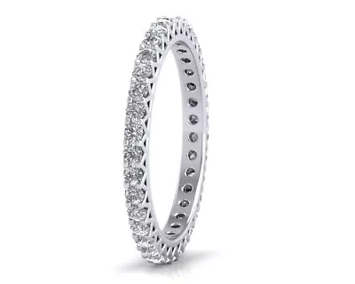 2 MM Round Brilliant Cut Diamond Full Eternity Wedding Ring In 18K White Gold • £825.76