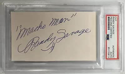 WWF WCW Macho Man Randy Savage Signed Autograph 2.75x5 Cut - PSA DNA - FREE S&H! • $699.95