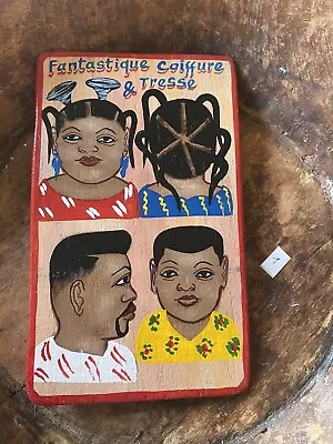 African Hairdresser Barber Advert Wooden Sign Art Collectable • £45