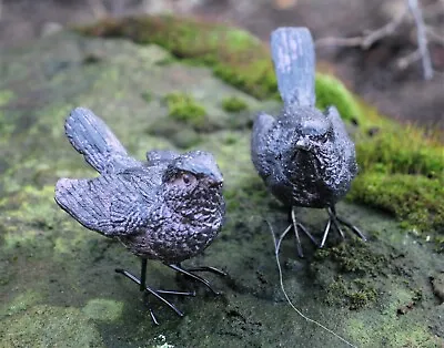 Garden Ornament Stone Wren Bird Pair Home  Indoor Outdoor Christmas Gift • £10.95