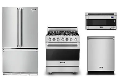 Viking 3 Series 36  Refrigerator 30  Gas Range Microwave Hood Dishwasher • $11096