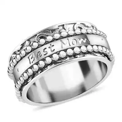 Best Mom Sterling Silver Spinner Anxiety Fidget Ring For Stress Relieving Size 9 • $29.95