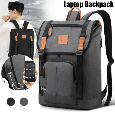$15.99 • Buy Waterproof 16  Laptop Backpack Travel Rucksack With USB Charging Port School Bag