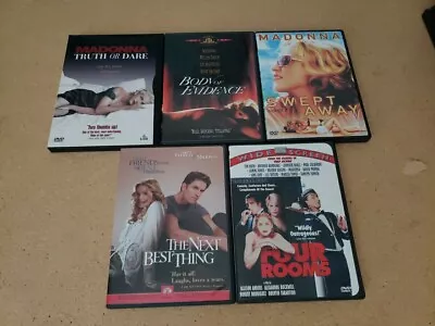 Lot Of 5 Madonna Dvds Truth Or Dare Body Of Evidence Swept Away Four Rooms Best • $30