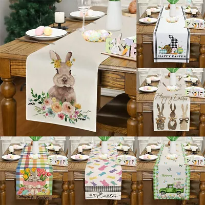 Easter Bunny Dining Table Runner Rectangular Tablemat Easter Home Table Decor UK • £6.39