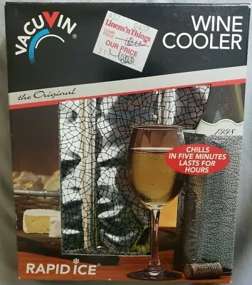 $5.40 • Buy VACU VIN Rapid Ice Wine Drink Cooler, Wine Chiller Silver Crackle, 5 Min Chill