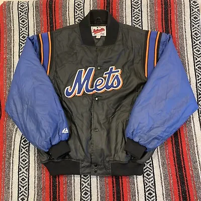 Vintage 90s Mets Majestic Authentic Diamond Collection Jacket XL  2XL Black Flaw • $110